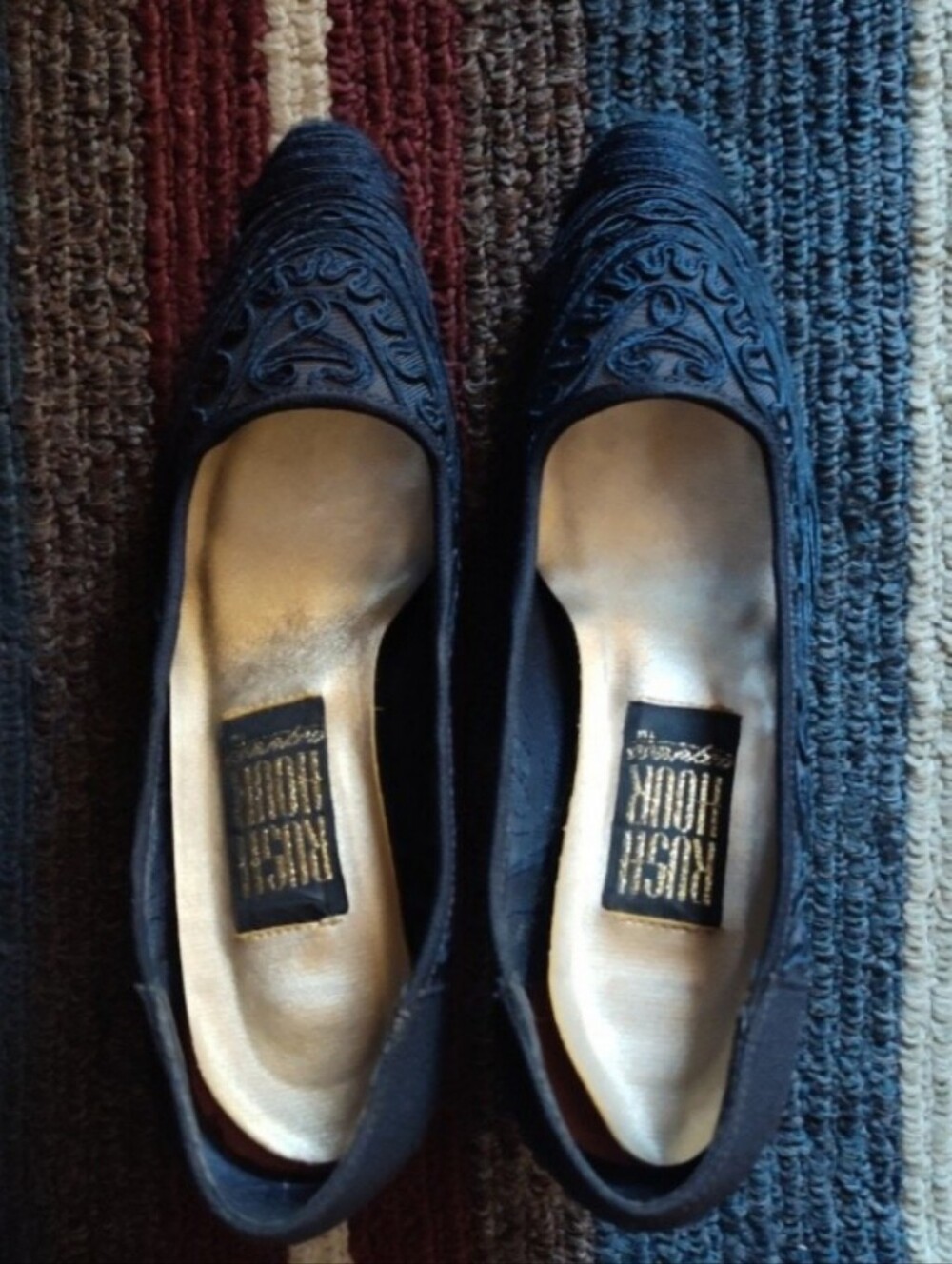 Rush Hour express 6.5B  Navy Embroidery Pumps Pre-owned